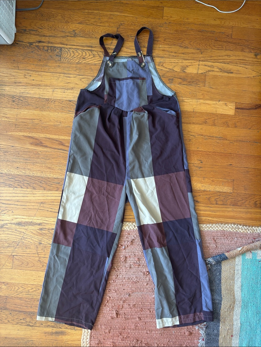 Womens Colorblock Overalls - Multicolor